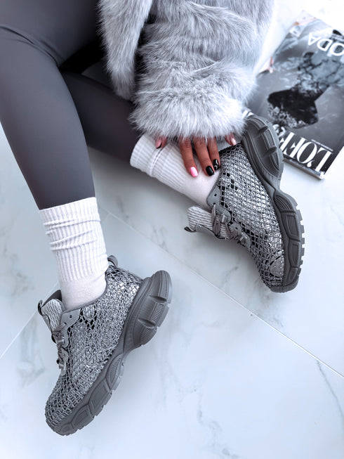 СЕРЫЕ ботинки "LUXURY CHAIN YY-203"